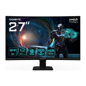 4719331863456 | P/N: 20VM0-GS27QCABM-1EUR | Cod. Artículo: DSP0000041998 Monitor curvo gaming gigabyte gs27qca 27 pulgadas qhd 180hz