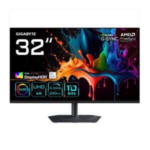 4719331871918 | P/N: 20VM0-MO32U2BT-1EKR | Cod. Artículo: DSP0000041935 Monitor gaming gigabyte mo32u2 31.5 pulgadas 4k uhd 240hz