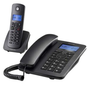 5055374707616 | P/N: E10E09K19B1GSG03 | Cod. Artículo: DSP0000012804 Kit telefono fijo + dect motorola c4201 negro