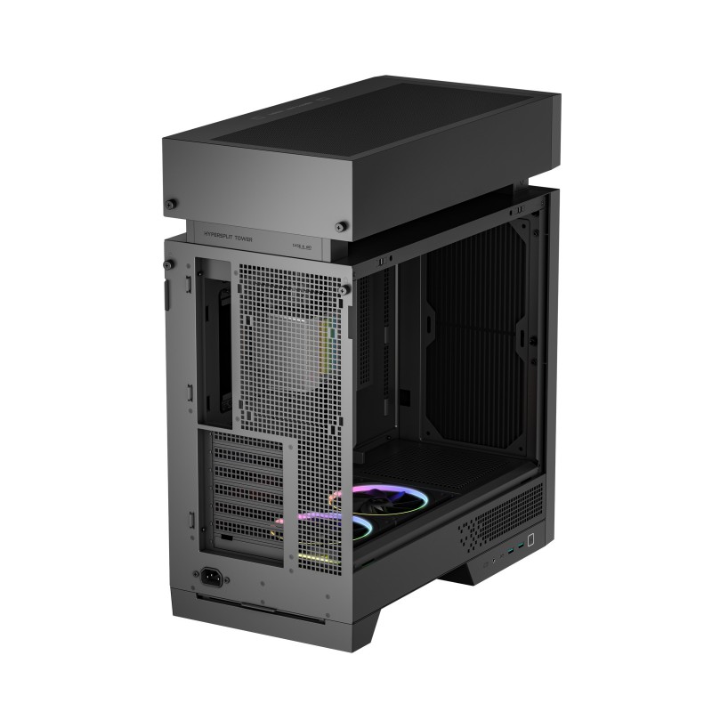 Caja ordenador gaming deepcool cl6600 wh atx rgb cristal templado negra y madera - Imagen 6