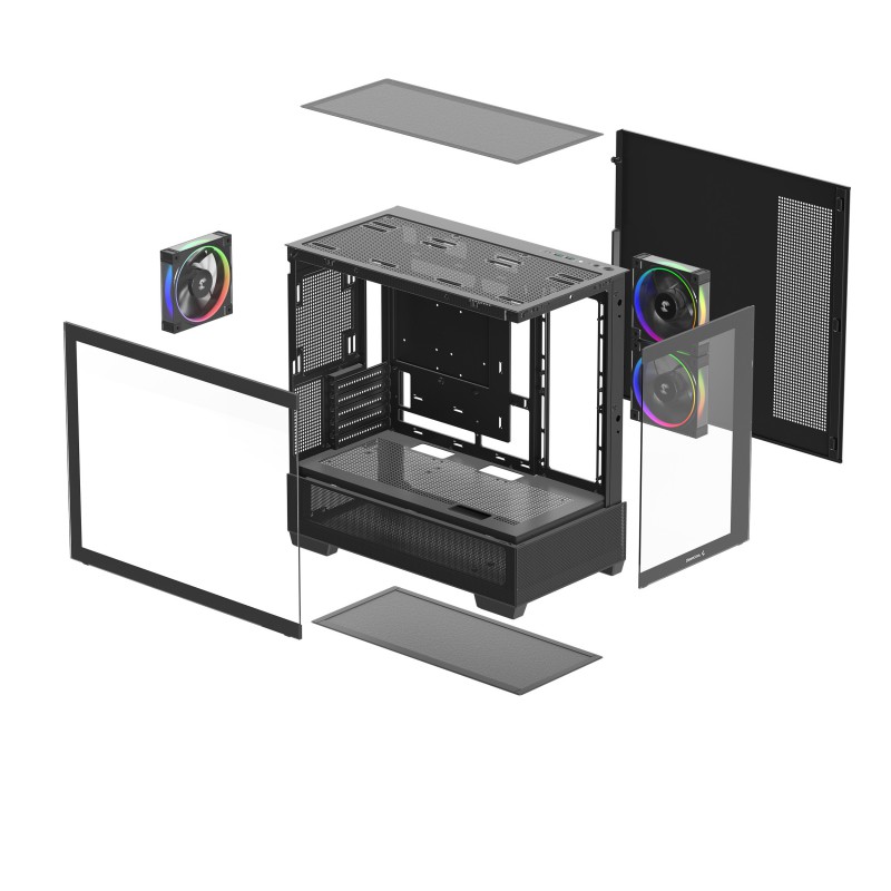 Caja ordenador gaming deepcool cg380u matx argb cristal templado negra - Imagen 7