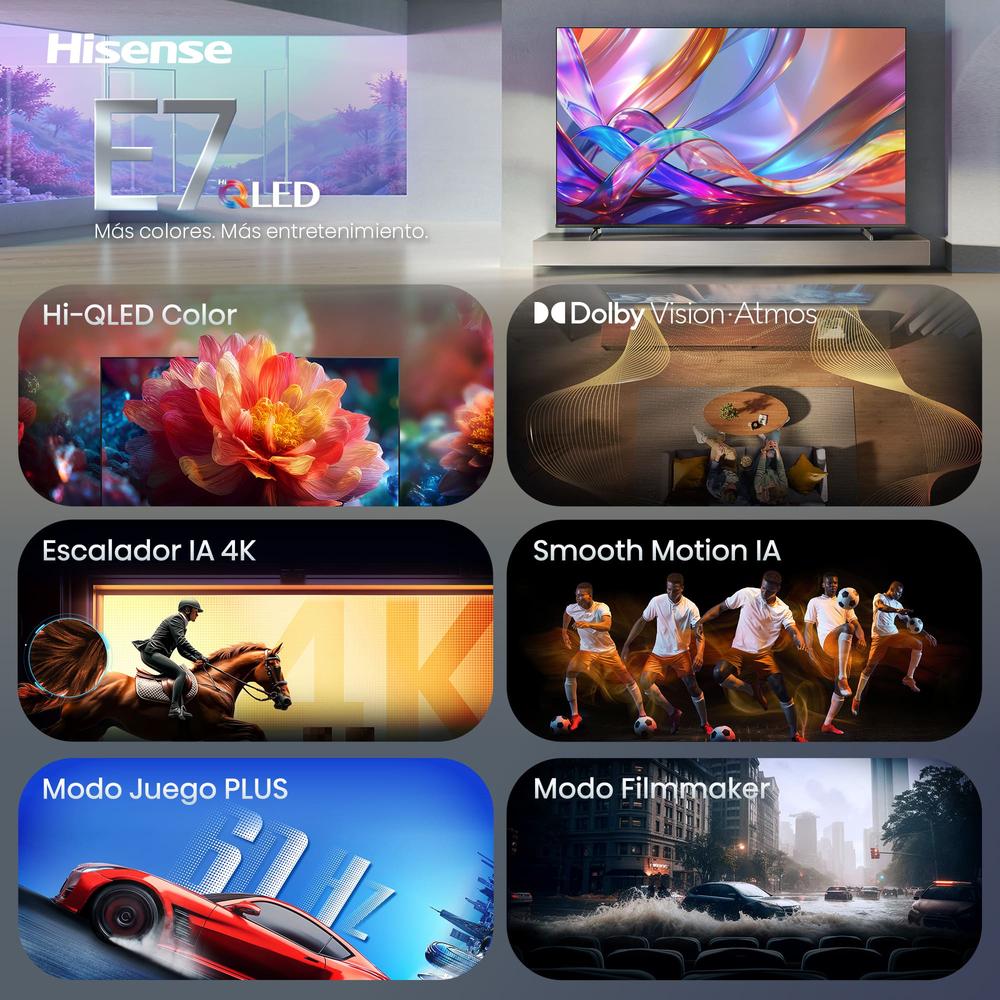 Tv hisense 65 pulgadas qled 4k uhd - 65e7s - smart tv - Imagen 3