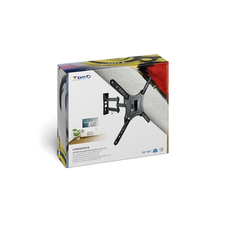 Soporte pared tv tooq lp6055tn - b negro 23 - 55 pulgadas max 30 kg - Imagen 5