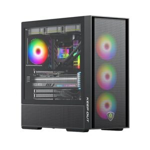8435099535591 | P/N: XC-805 MESH | Cod. Artículo: DSP0000036248 Caja ordenador gaming keep out ko xc - 805 mesh atx argb cristal templado negro