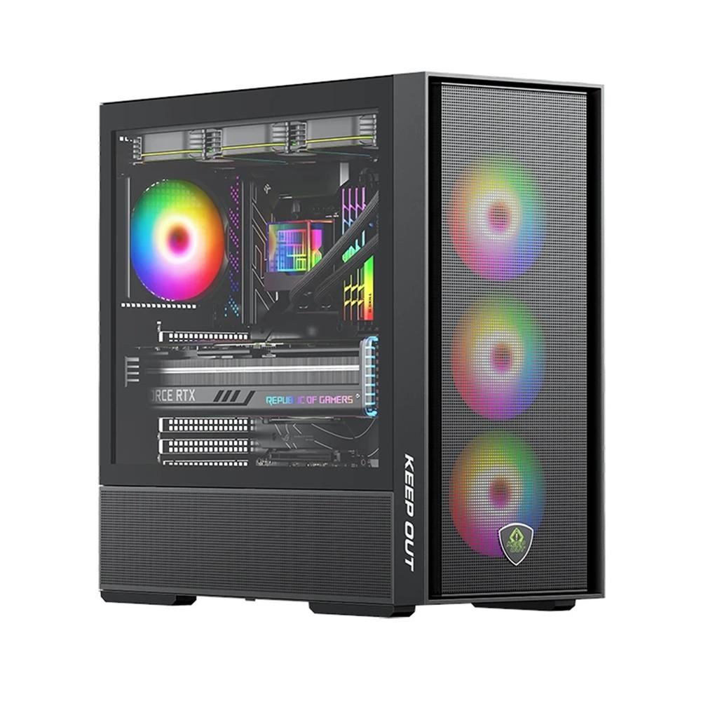 8435099535591 | P/N: XC-805 MESH | Cod. Artículo: DSP0000036248 Caja ordenador gaming keep out ko xc - 805 mesh atx argb cristal templado negro