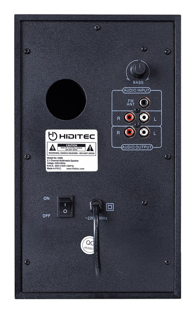 Altavoces hiditec 2.1 multimedia h400 dark edition 80w bluetooth usb sd radio - Imagen 3
