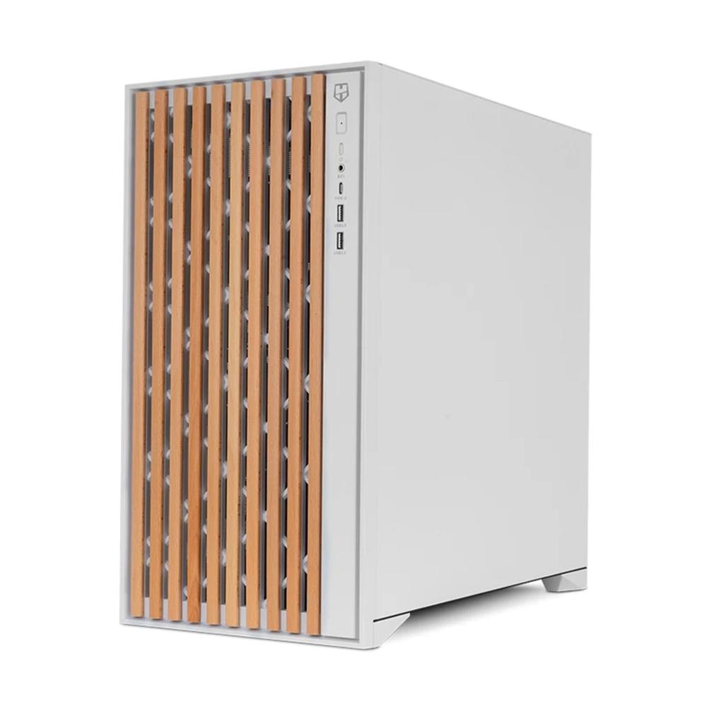 Caja ordenador gaming nox hummer element atx cristal templado madera blanco - Imagen 2