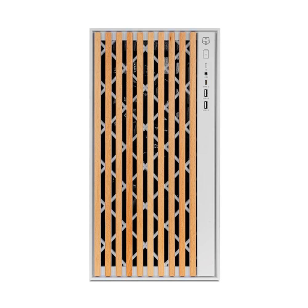 Caja ordenador gaming nox hummer element atx cristal templado madera blanco - Imagen 4