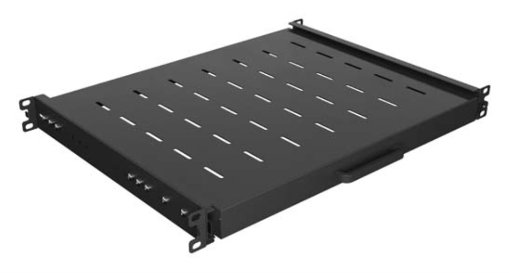BANDELA LANBERG DESLIZANTE 1U 445X350MM HASTA 35KG RACK 19" NEGRO 5901969447316 AK-1020-B