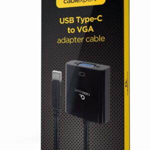 CABLE ADAPTADOR USB TIPO C A VGA 15 CM NEGRO 8716309124102 A-CM-VGAF-01