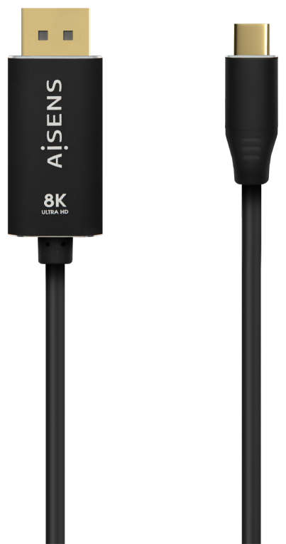 CABLE CONVERSOR AISENS ALUMINIO USB-C A DISPLAYPORT 8K60HZ 0.8M 8436574708233 A109-0686