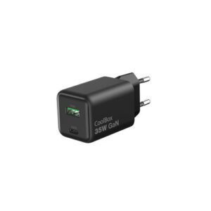 CARGADOR USB PARED COOLBOX GAN 35W USB-C/USB-A QC3.0 NEGRO 8436624423758 P/N: COO-CUP-35CA-B | Ref. Artículo: COO-CUP-35CA-B