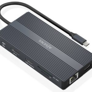 DOCK AISENS 12 EN 1 USB-C A 2xHDMI DP RJ45 4xUSB-A USB-C USB-C PD 20CM 8435739901328 ASUC-12P017-GR
