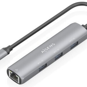 DOCK AISENS USB-C A ETHERNET GIGABIT HUB 3XUSB-A GRIS 15CM 8435739904008 ASUC-4P038-GR