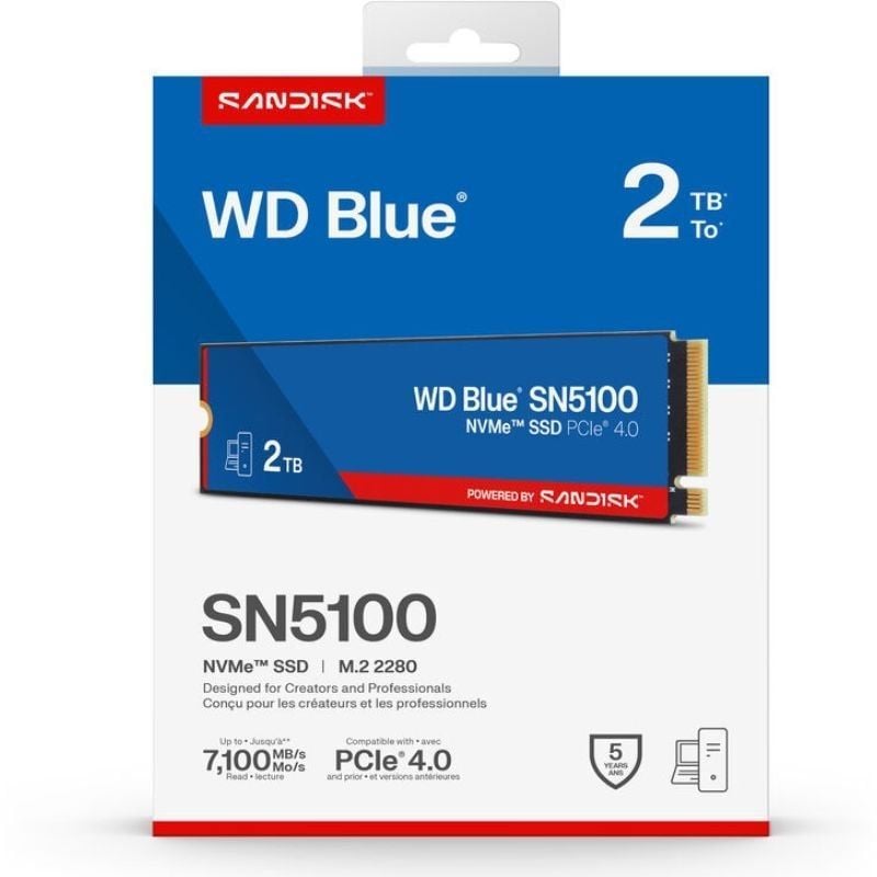 Disco SSD SanDisk WD Blue SN5100 2TB/ M.2 2280 PCIe Gen4/ Full Capacity - Imagen 2