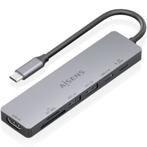 Docking USB Tipo-C Aisens ASUC-7P048-GR/ 1xHDMI 4K/ 2xUSB/ 1xUSB Tipo-C/ 1xUSB Tipo-C PD/ 1x Lector de Tarjetas/ Gris 8435739905227 ASUC-7P048-GR AIS-HUB ASUC-7P048-GR