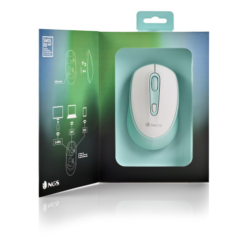 NGS SMOG MINT-RB ratón Juego Ambidextro RF Wireless + Bluetooth Óptico 2400 DPI - Imagen 10