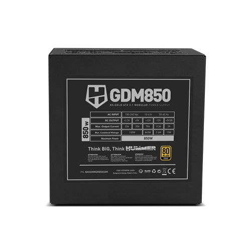 NOX Hummer GDM 850W GOLD unidad de fuente de alimentación 20+4 pin ATX ATX Negro - Imagen 6