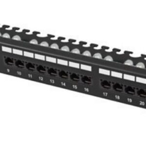 PATCH PANEL LANBERG 24 PUERTOS 1U 19" CAT.6 UTP CON ORGANIZADOR CABLES NEGRO 5901969441901 PPU6-1124-B