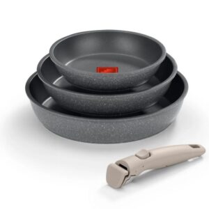 Pack 3 Sartenes + Mango extraíble Monix One Click Pietra M831303/ Ø20cm/ Ø24cm/ Ø26cm/ Aluminio forjado/ Apta para Inducción 8435092435669 M831303 MON-SARTEN M831303