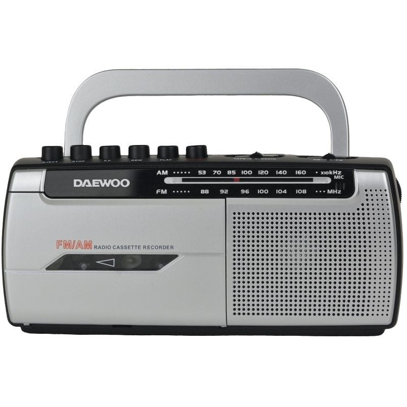 Radio Cassete Daewoo DW1107/ con Cable/ a Pilas/ Negra y Plateada 8436533798398 DW1107 DAE-RADIO DW1107