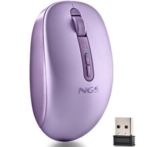 Ratón Ergonómico Inalámbrico NGS Fog Dual FOGDUALPURPLE Silencioso/ Hasta 1600 DPI/ Púrpura 8435430629071 FOGDUALPURPLE NGS-MOU FOG DUAL PUR