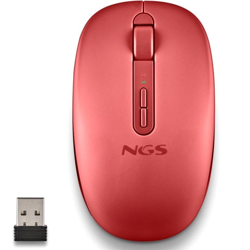 Ratón Ergonómico Inalámbrico NGS Fog Dual FOGDUALRED Silencioso/ Hasta 1600 DPI/ Rojo - Imagen 2