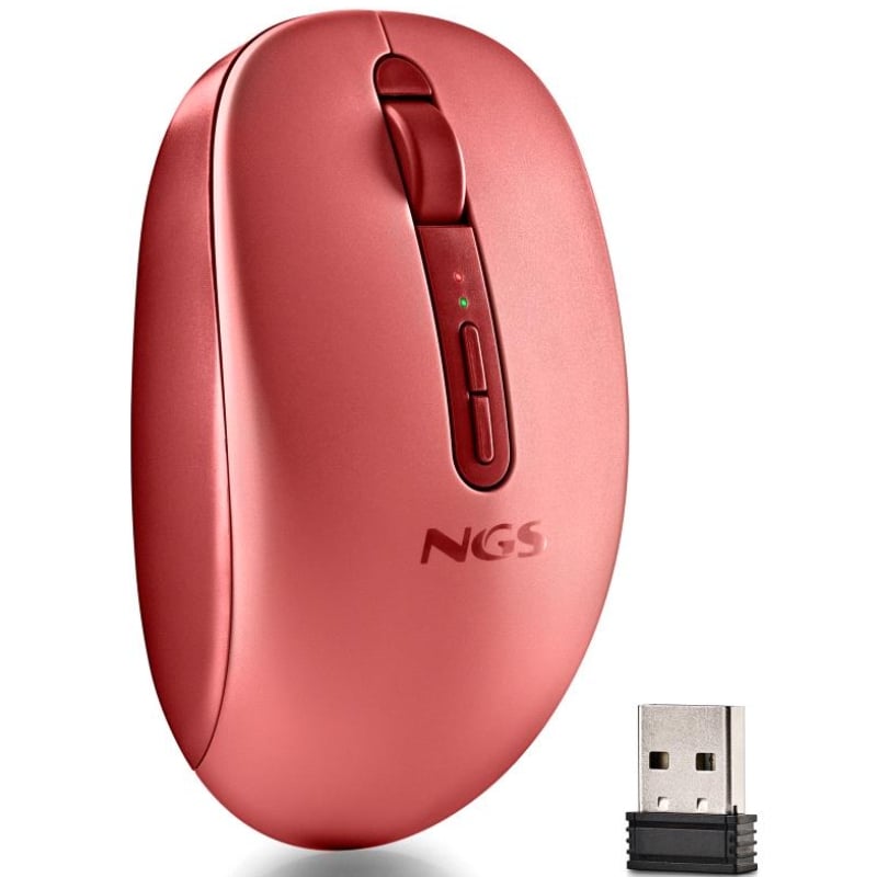 Ratón Ergonómico Inalámbrico NGS Fog Dual FOGDUALRED Silencioso/ Hasta 1600 DPI/ Rojo 8435430628555 FOGDUALRED NGS-MOU FOG DUAL RD