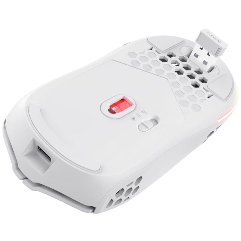 Ratón Gaming Inalámbrico Trust Gaming GXT 929 Helox/ Batería recargable/ Hasta 4800 DPI/ Blanco - Imagen 4