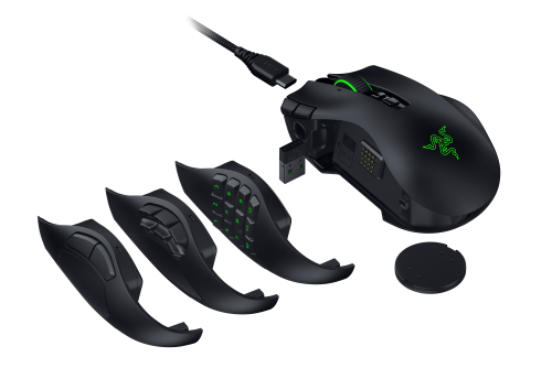 Razer Naga V3 Pro ratón Juego Mano derecha RF Wireless + Bluetooth + USB Type-C Óptico 50000 DPI - Imagen 2