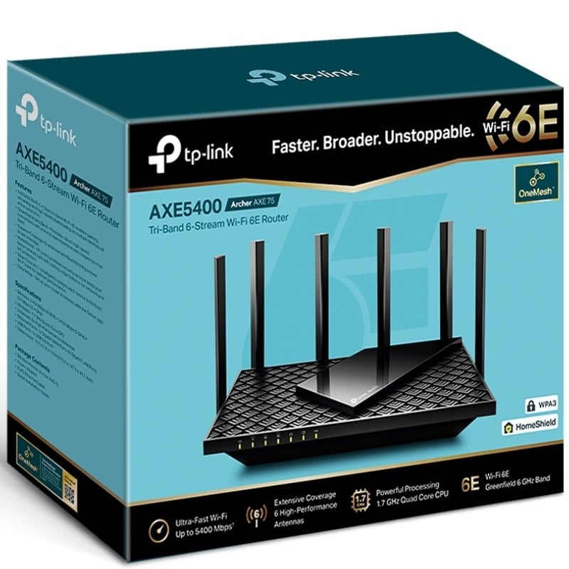 Router Inalámbrico TP-Link Archer AXE75/ WiFi 6E/ 5400 Mbps/ 2.4GHz 5GHz 6GHz/ 6 Antenas/ WiFi 802.11ax/ac/n/a/ - n/b/g - Imagen 4