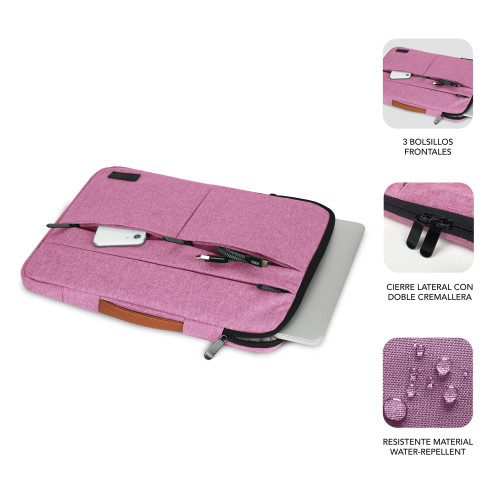 SUBBLIM Funda Air Padding 360 Sleeve 15,6" Pink - Imagen 3