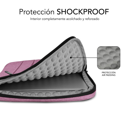 SUBBLIM Funda Air Padding 360 Sleeve 15,6" Pink - Imagen 4