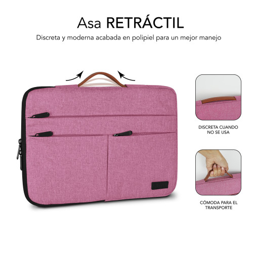 SUBBLIM Funda Air Padding 360 Sleeve 15,6" Pink - Imagen 5