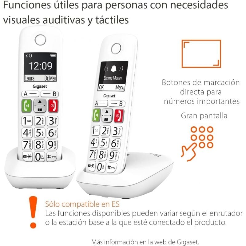 Teléfono Inalámbrico Gigaset E290/ Pack DUO/ Blanco - Imagen 4