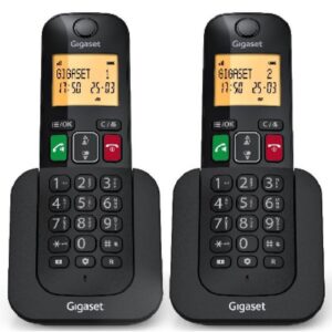 Teléfono Inalámbrico Gigaset Elemental 400 DUO/ Negro 4255781908038 L36852-H3009-D201 GIGA-TEL ELEMENTAL 400 D BK