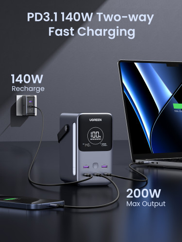 Ugreen Nexode Power Bank 48000 mAh Litio Gris - Imagen 7