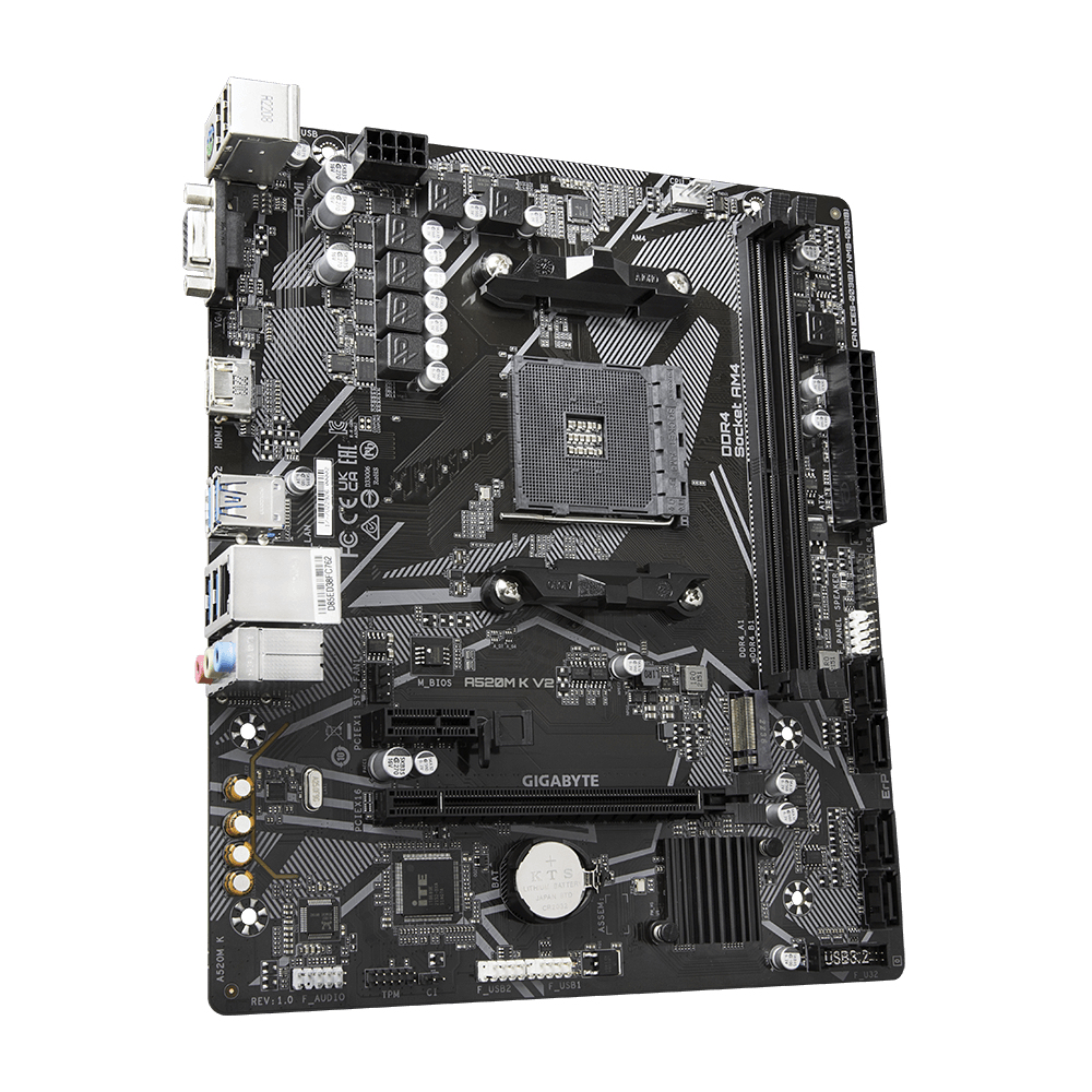 Placa base gigabyte a520m k v2 am4 m - atx - 2 x ddr4 - 4 x usb 3.2 - 2 x usb 2.0 - 1 x hdmi - 1 x d - sub - 1 x ps - 2 - Imagen 4