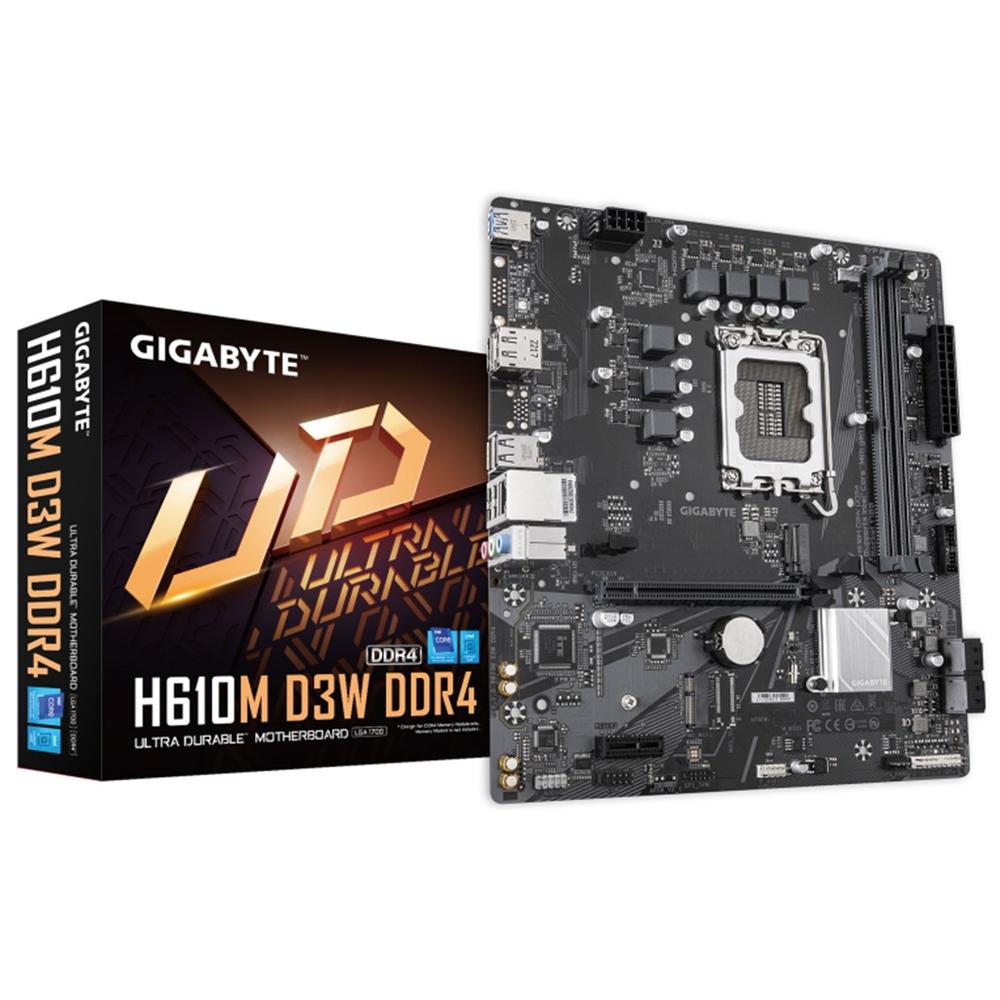 4719331865245 | P/N: 9MH61M3W4-00-G10 | Cod. Artículo: DSP0000030190 Placa base gigabyte h610m d3w ddr4 matx 2x ddr4