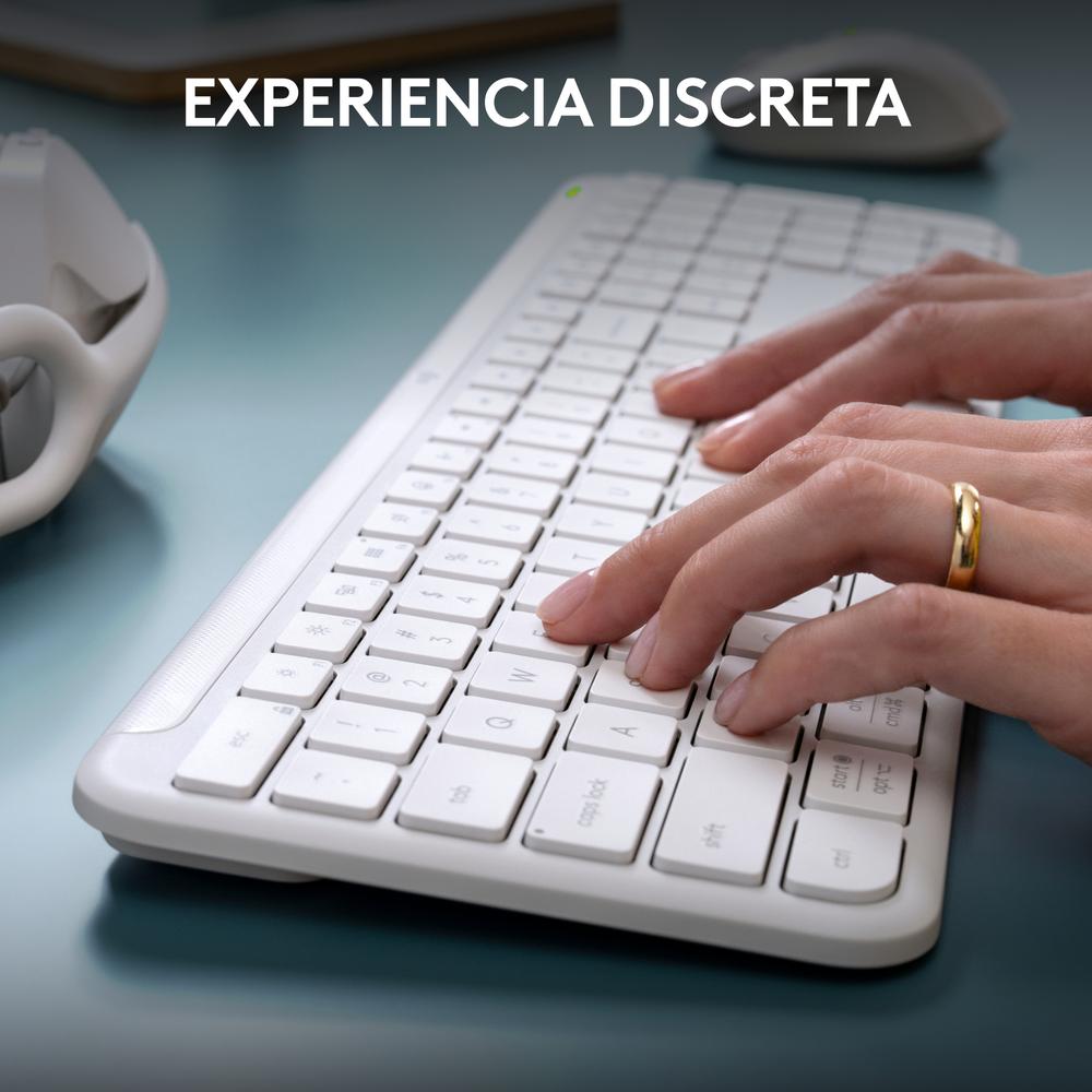 Teclado + raton logitech mk950 inalambrico blanco - Imagen 7