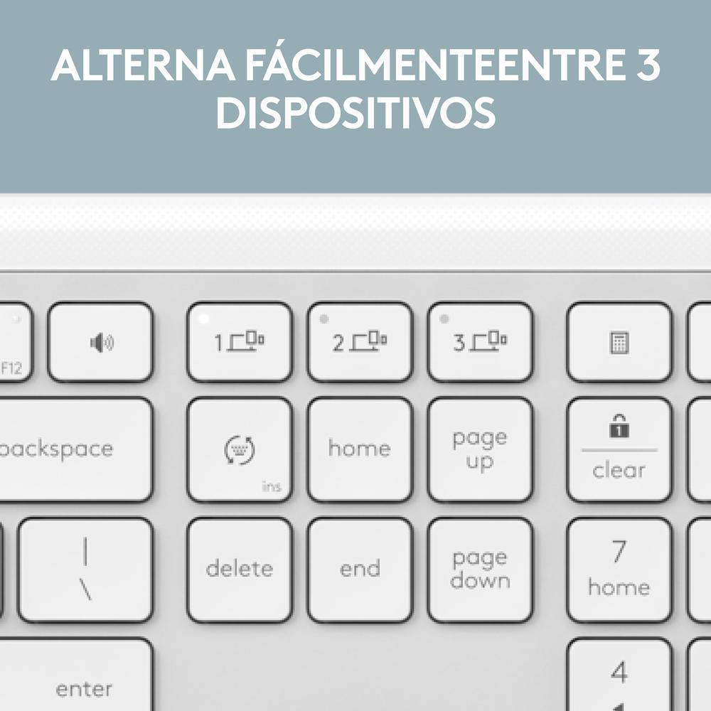Teclado + raton logitech mk950 inalambrico blanco - Imagen 8