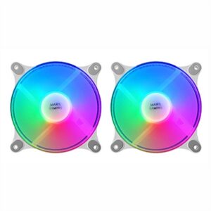 8435693102168 | P/N: MFDUOW | Cod. Artículo: DSP0000012220 Kit de ventiladores mars gaming mfduow 2 x 120mm frgb blanco