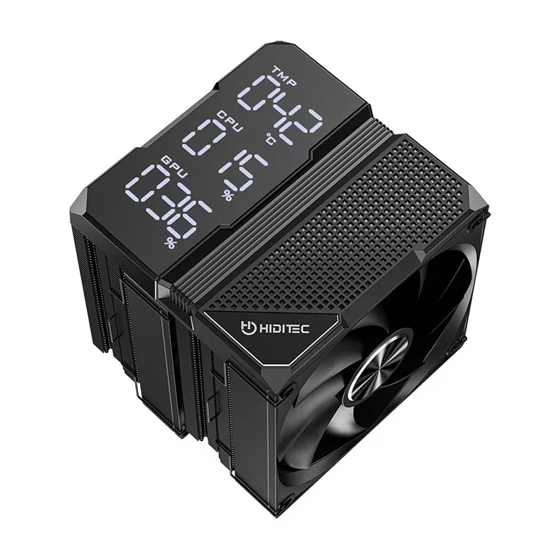 Ventilador disipador cpu hiditec dc40 pro pwm 2x 120mm negro - Imagen 2