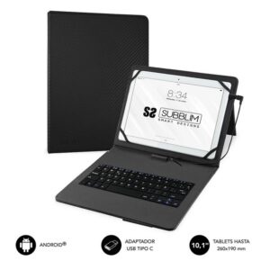 8436586741020 | P/N: SUB-KT1-USB001 | Cod. Artículo: DSP0000021664 Funda + teclado subblim para tablet 9.6 pulgadas a 11 pulgadas negro
