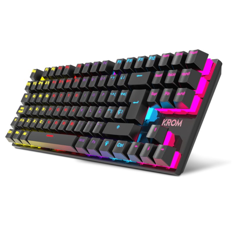 Teclado gaming krom kasic tkl rainbow rgb red switch usb - Imagen 3