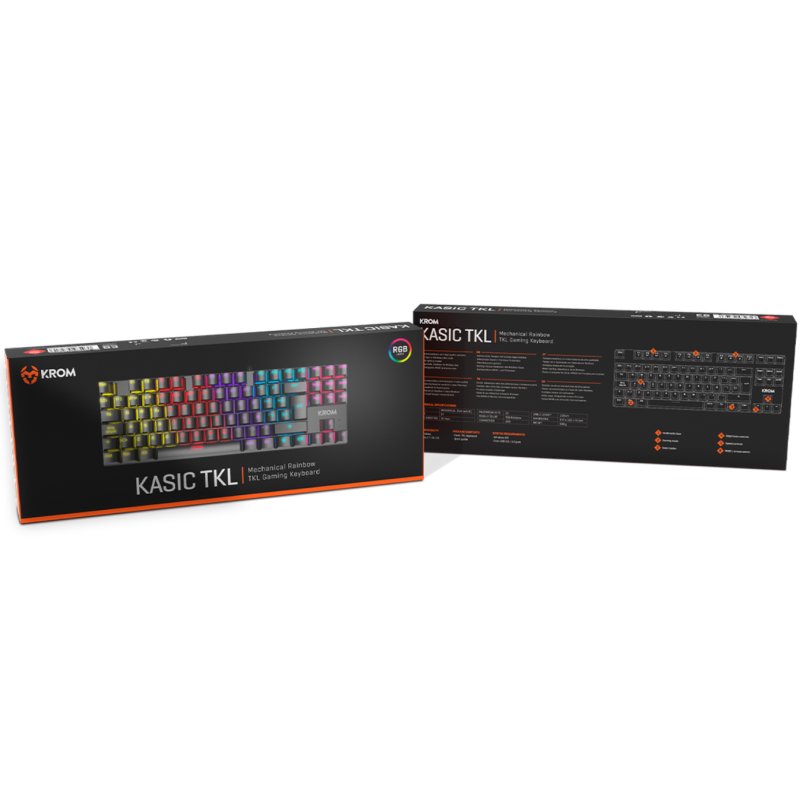 Teclado gaming krom kasic tkl rainbow rgb red switch usb - Imagen 4