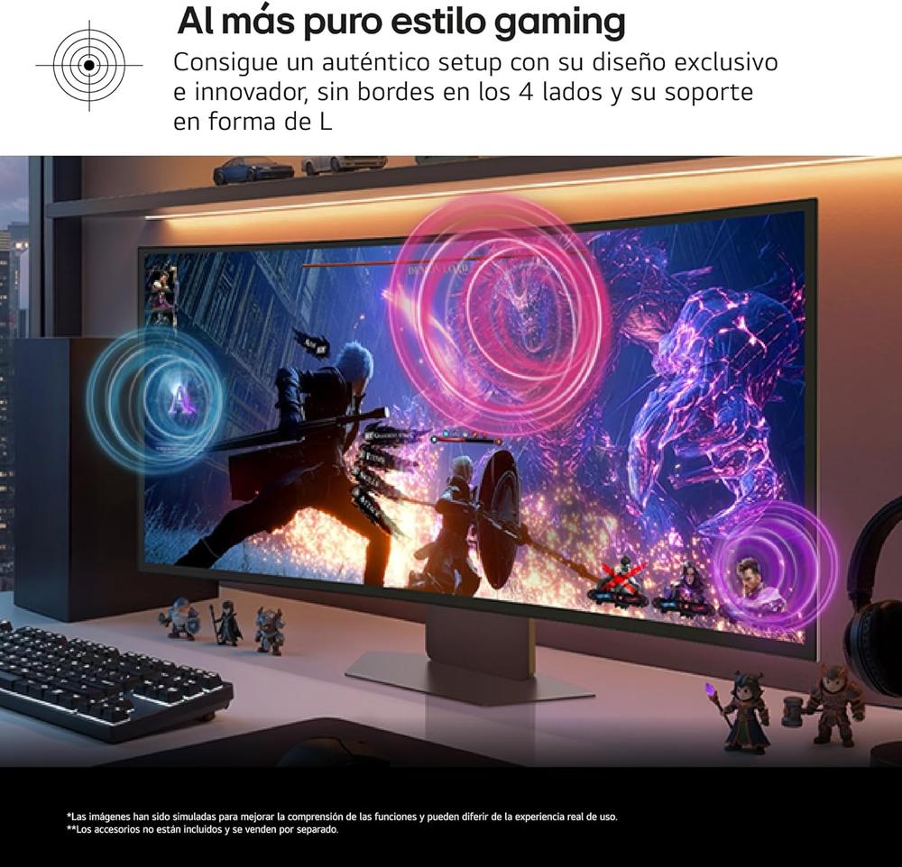 Monitor curvo gaming lg 39gx950b - b 38.6 pulgadas 5k2k 165hz - Imagen 5