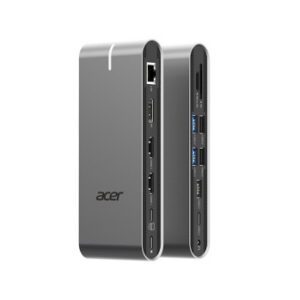 Acer HP.DSCAB.022 base para portátil y replicador de puertos Alámbrico USB 3.2 Gen 1 (3.1 Gen 1) Type-C Plata 4712842946779 | P/N: HP.DSCAB.022 | Ref. Artículo: 1405032