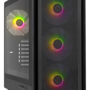 CAJA NOX SEMITORRE HYPERFLOW HUMMER AERO ARGB NEGRO USB 3.0 TYPE C x4 Vent. 140mm SOPORTE GRAFICA INTEGRADO 8436587975974 NXHUMMERAEROBK