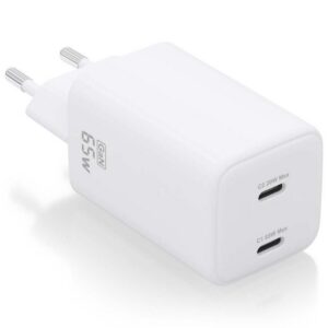 Cargador de Pared GaN Aisens ASCH-65W2P039-W/ 2xUSB Tipo-C/ 65W 8435739901304 ASCH-65W2P039-W AIS-CARGA ASCH-65W2P039-W